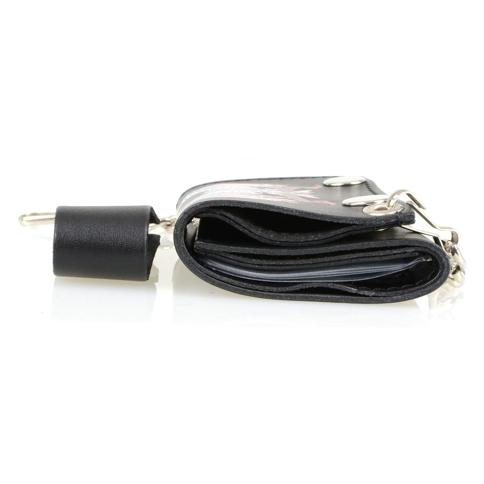 Milwaukee Leather MLW7837 Men's 4” Leather “Eagle w/ Flag” Tri-Fold Wallet w/ Anti-Theft Stainless Steel Chain - Image 9