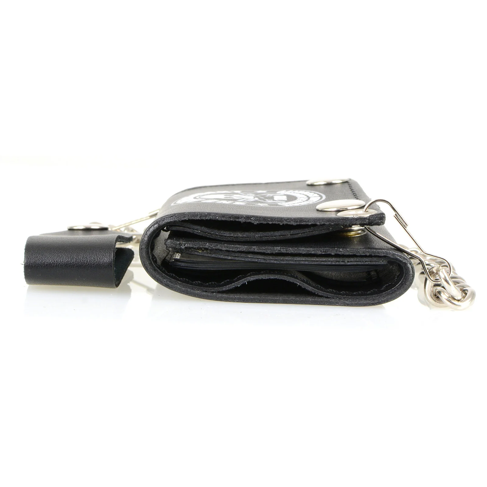 Milwaukee Leather MLW7839 Men's 4” Leather “2nd Amendment” Tri-Fold Wallet w/ Anti-Theft Stainless Steel Chain - Image 8
