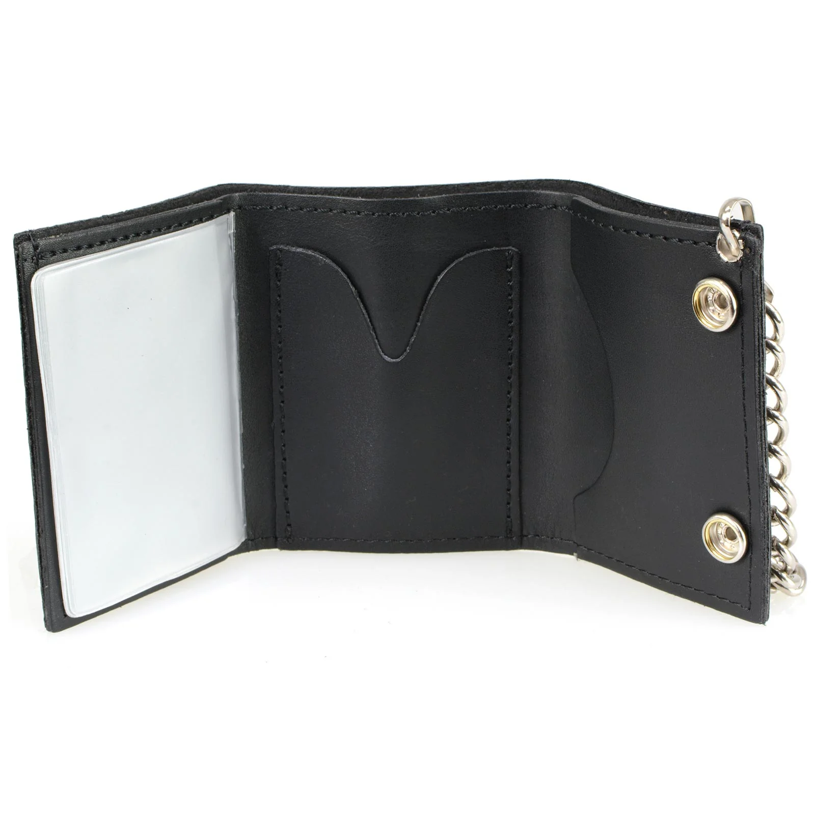 Milwaukee Leather MLW7839 Men's 4” Leather “2nd Amendment” Tri-Fold Wallet w/ Anti-Theft Stainless Steel Chain - Image 9