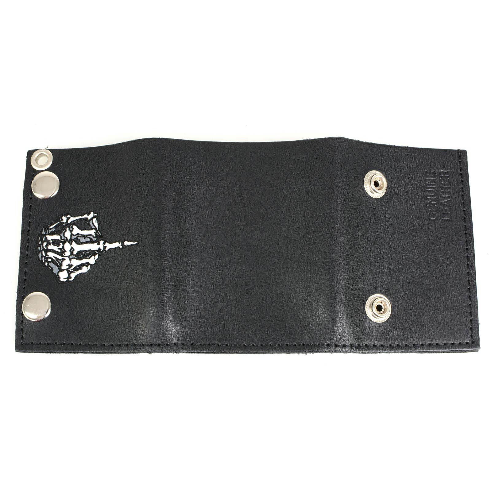 Milwaukee Leather MLW7840 Men's 4” Leather “Skeleton Finger” Tri-Fold Wallet w/ Anti-Theft Stainless Steel Chain - Image 14