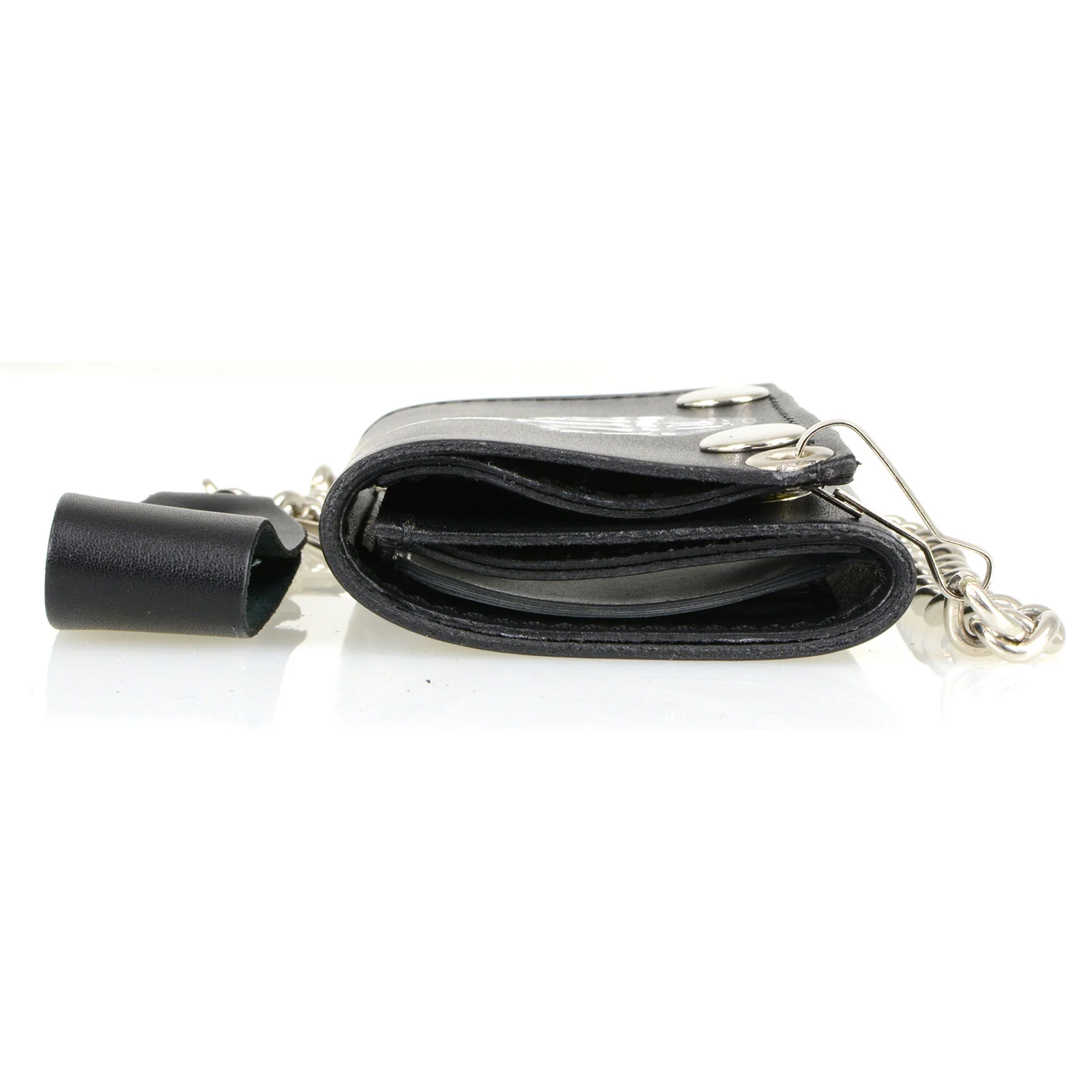 Milwaukee Leather MLW7840 Men's 4” Leather “Skeleton Finger” Tri-Fold Wallet w/ Anti-Theft Stainless Steel Chain - Image 19