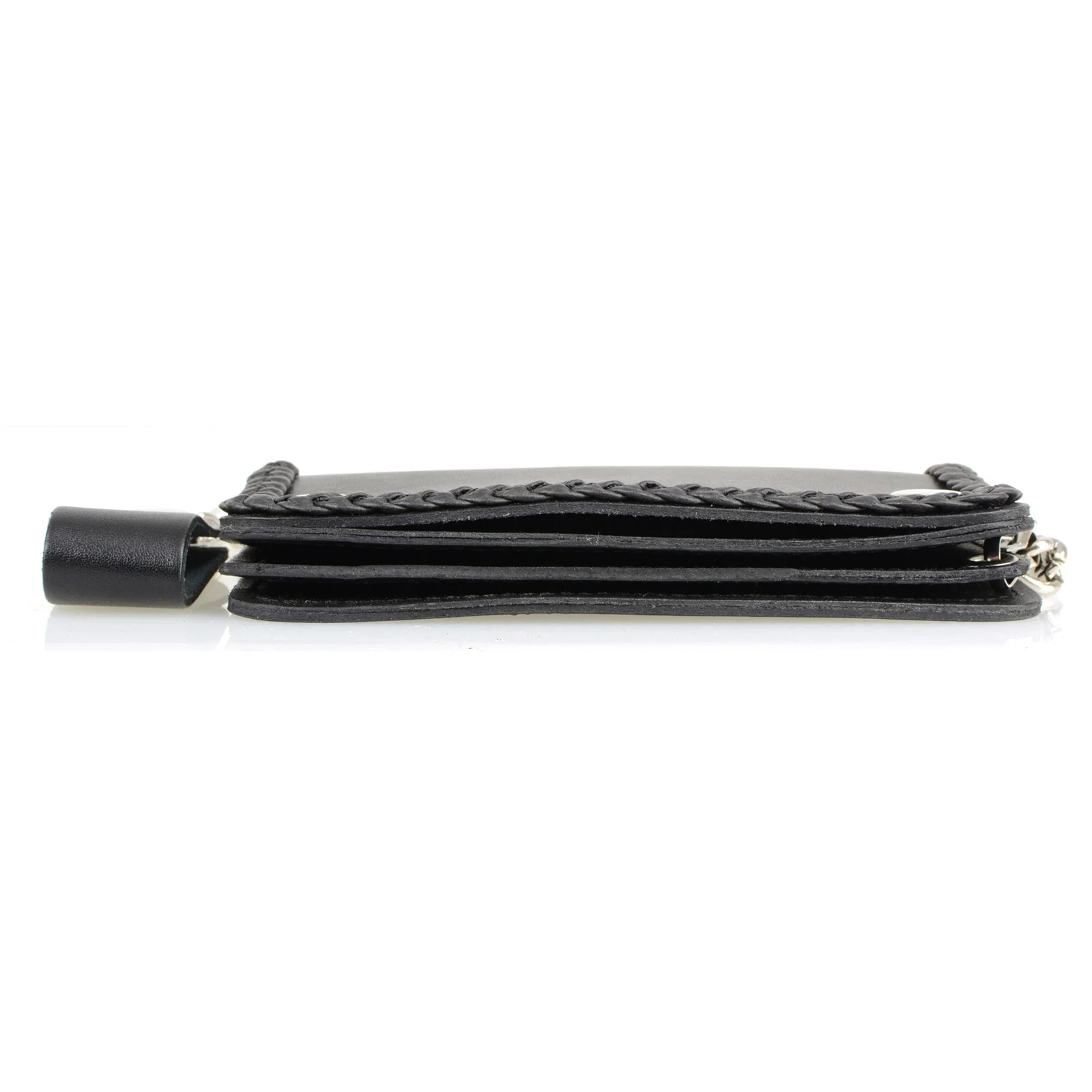 Milwaukee Leather MLW7881 Men's 6” Long Leather “Braided” Bi-Fold Biker Wallet w/ Anti-Theft Stainless Steel Chain - Image 8