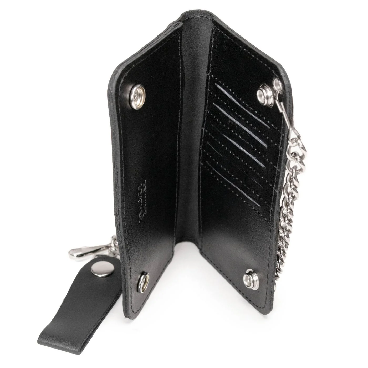 Milwaukee Leather MLW7894 Men's 7" Leather Bi-Fold Biker Wallet w/ Multiple Storage and Swivel Trigger Clip Anti-Theft Stainless Steel Chain - Image 3
