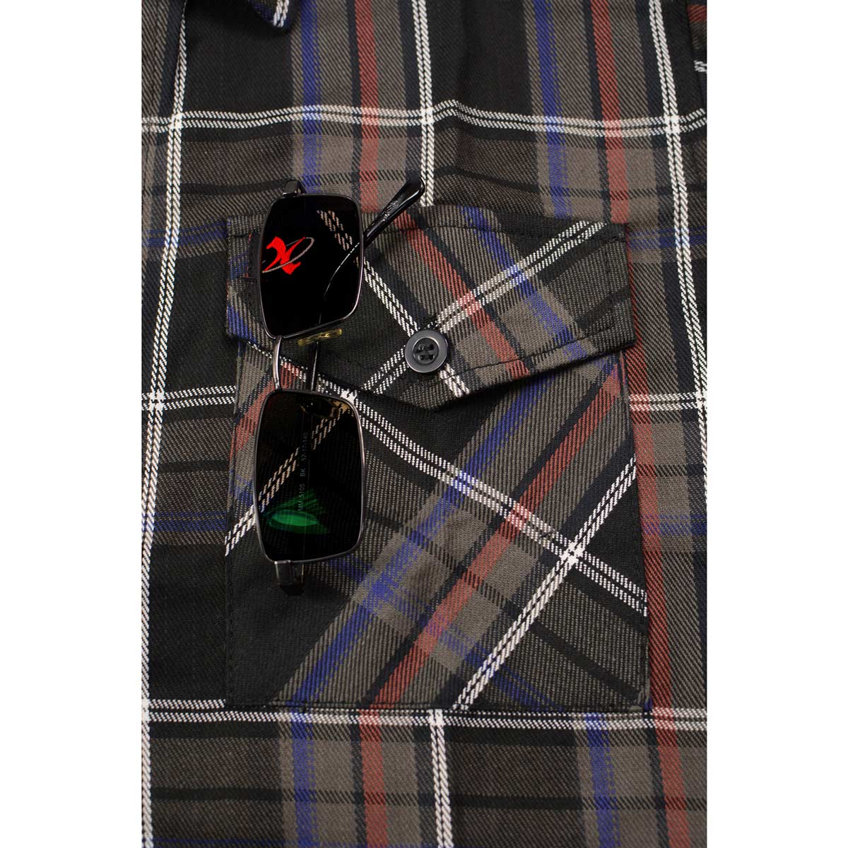 Milwaukee Leather MNG11637 Men's Black, Purple, Grey and Red Long Sleeve Cotton Flannel Shirt - Image 10