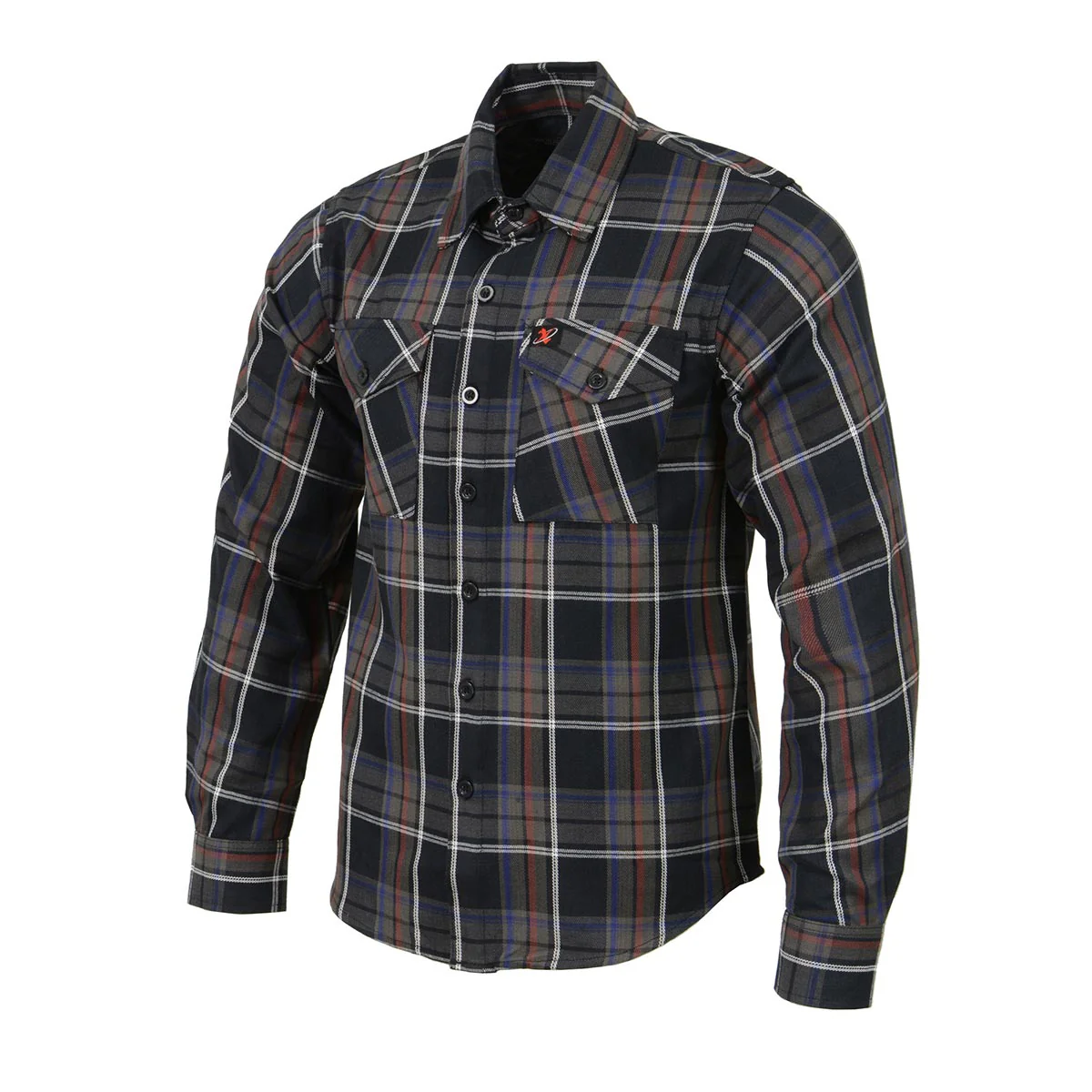 Milwaukee Leather MNG11637 Men's Black, Purple, Grey and Red Long Sleeve Cotton Flannel Shirt - Image 5