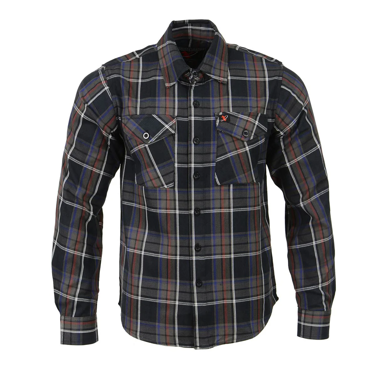 Milwaukee Leather MNG11637 Men's Black, Purple, Grey and Red Long Sleeve Cotton Flannel Shirt - Image 6