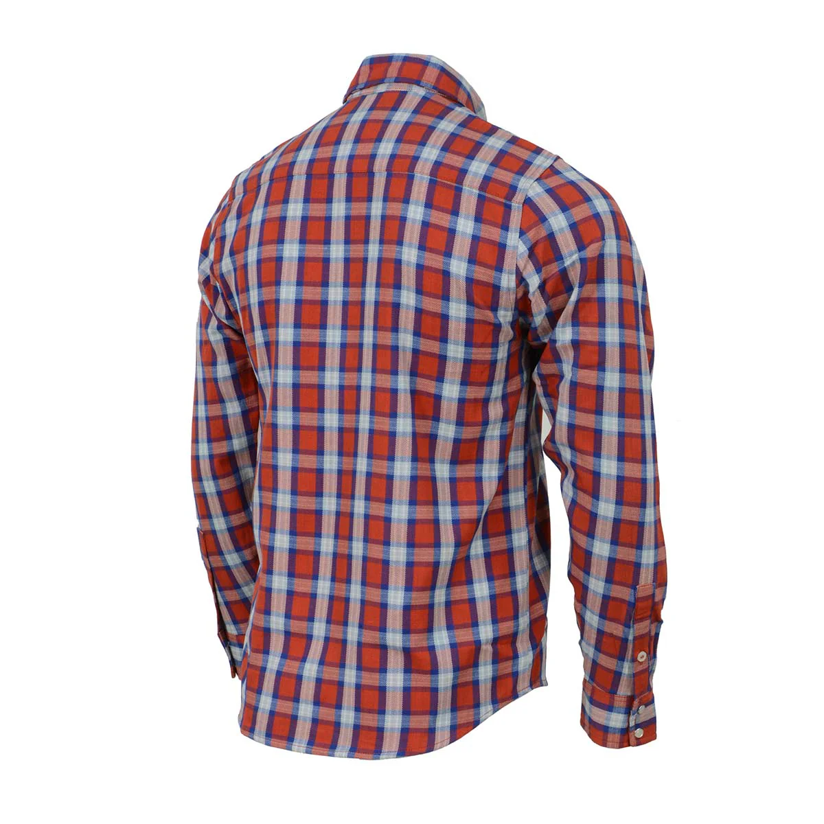 Milwaukee Leather MNG11638 Men's Red and Blue with White Long Sleeve Cotton Flannel Shirt - Image 10