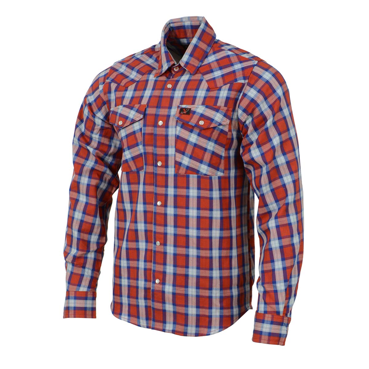 Milwaukee Leather MNG11638 Men's Red and Blue with White Long Sleeve Cotton Flannel Shirt - Image 11