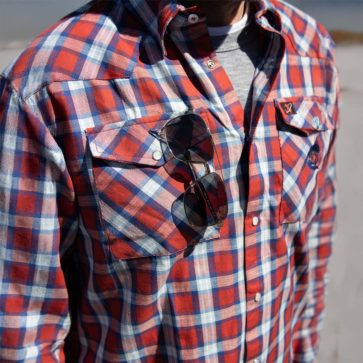 Milwaukee Leather MNG11638 Men's Red and Blue with White Long Sleeve Cotton Flannel Shirt - Image 4