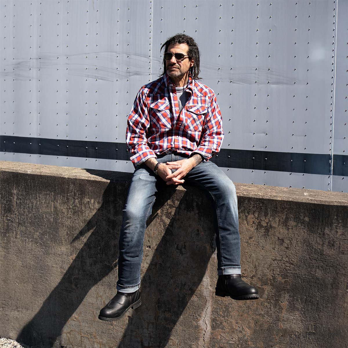 Milwaukee Leather MNG11638 Men's Red and Blue with White Long Sleeve Cotton Flannel Shirt - Image 8