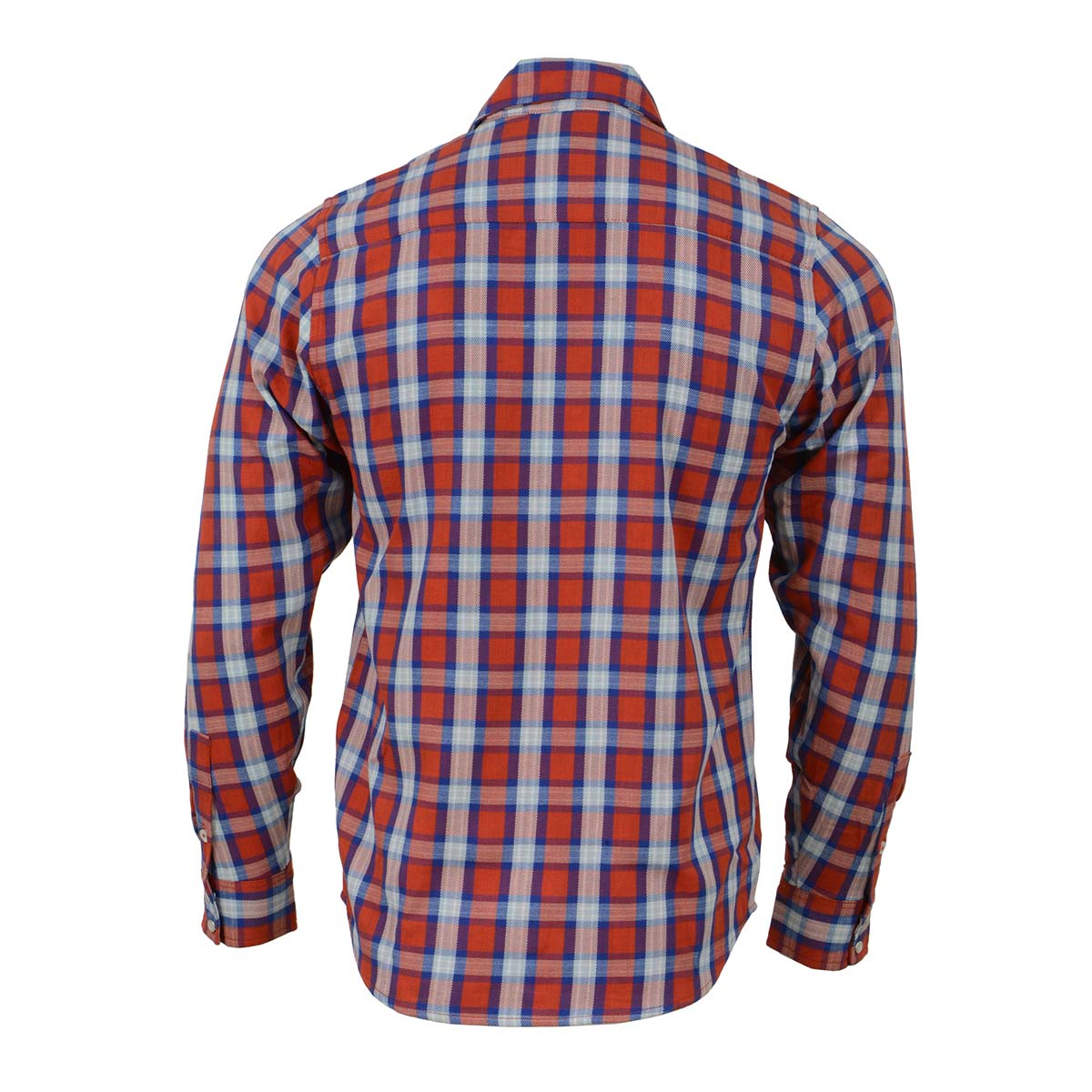 Milwaukee Leather MNG11638 Men's Red and Blue with White Long Sleeve Cotton Flannel Shirt - Image 9