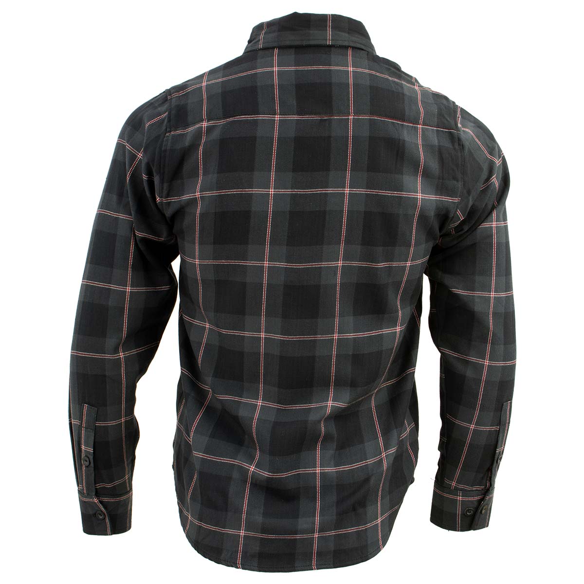 Milwaukee Leather MNG11647 Men's Black with Grey and Red Long Sleeve Cotton Flannel Shirt - Image 2