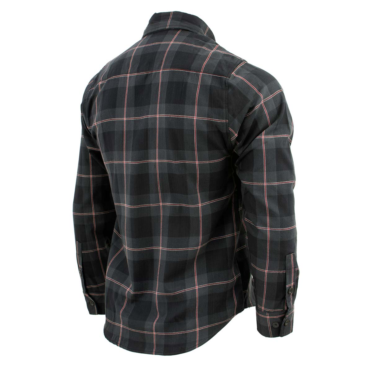Milwaukee Leather MNG11647 Men's Black with Grey and Red Long Sleeve Cotton Flannel Shirt - Image 5