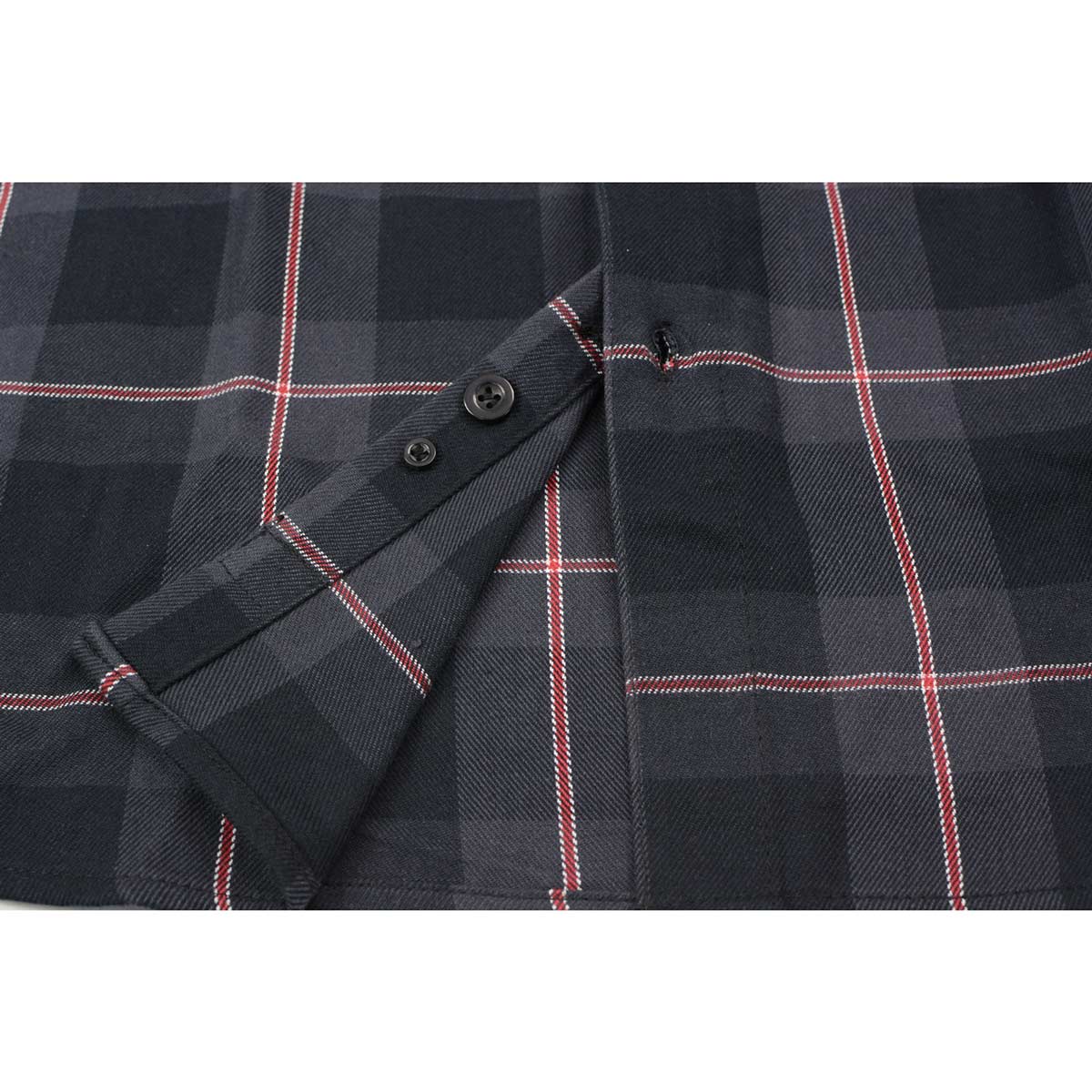 Milwaukee Leather MNG11647 Men's Black with Grey and Red Long Sleeve Cotton Flannel Shirt - Image 9