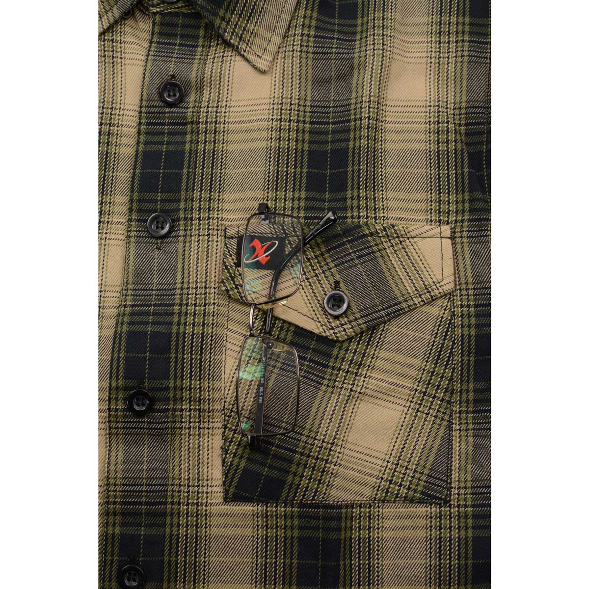 Milwaukee Leather MNG11649 Men's Grey with Black Long Sleeve Cotton Flannel Shirt - Image 10