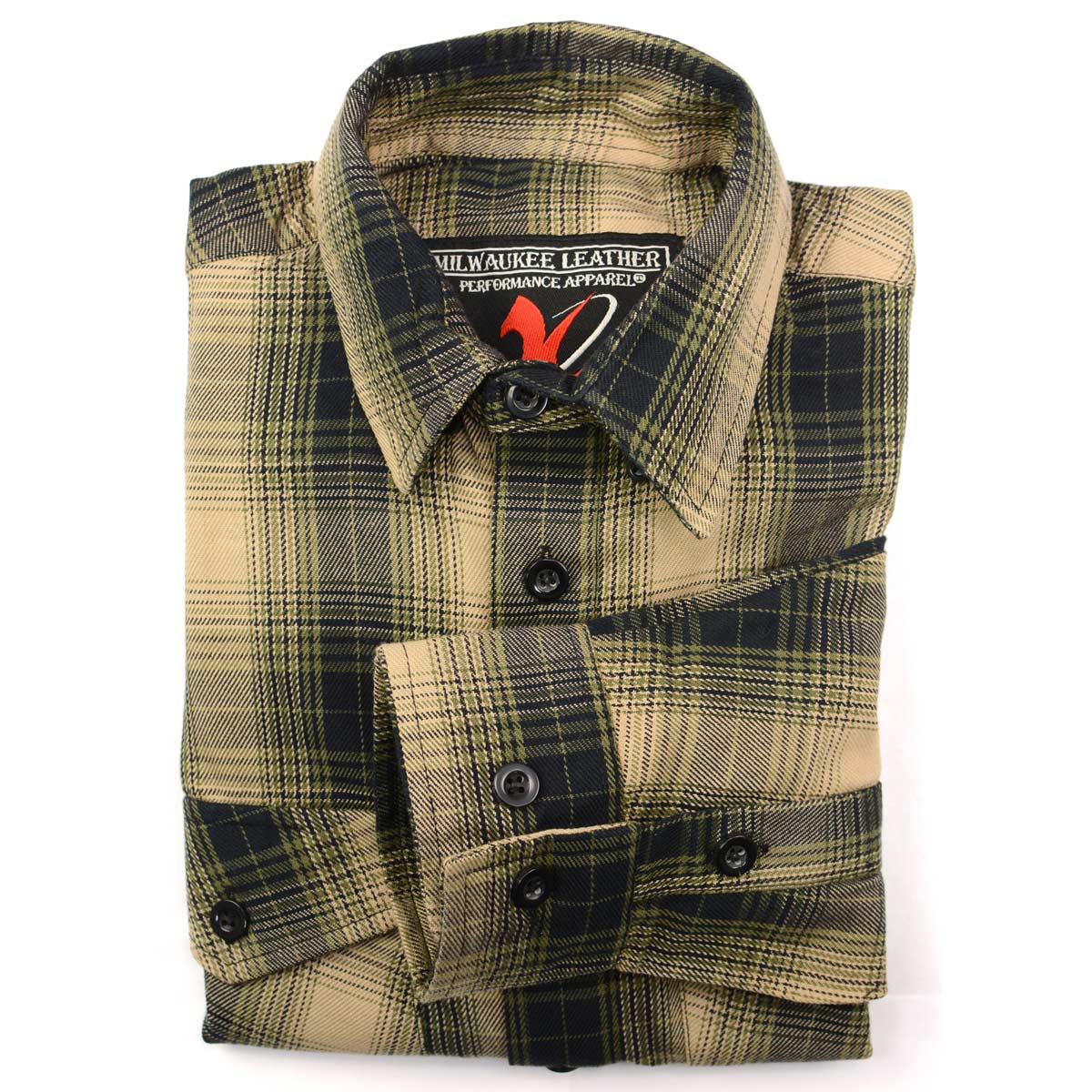Milwaukee Leather MNG11649 Men's Grey with Black Long Sleeve Cotton Flannel Shirt - Image 7