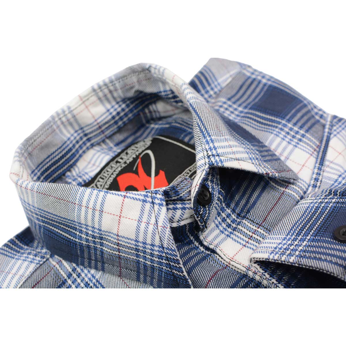 Milwaukee Leather MNG11650 Men's Blue and White Long Sleeve Cotton Flannel Shirt - Image 9