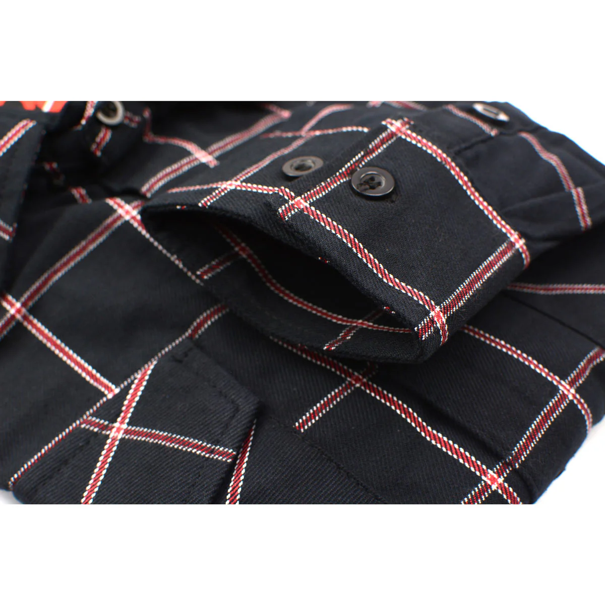 Milwaukee Leather MNG11651 Men's Black and Red Long Sleeve Cotton Flannel Shirt - Image 10