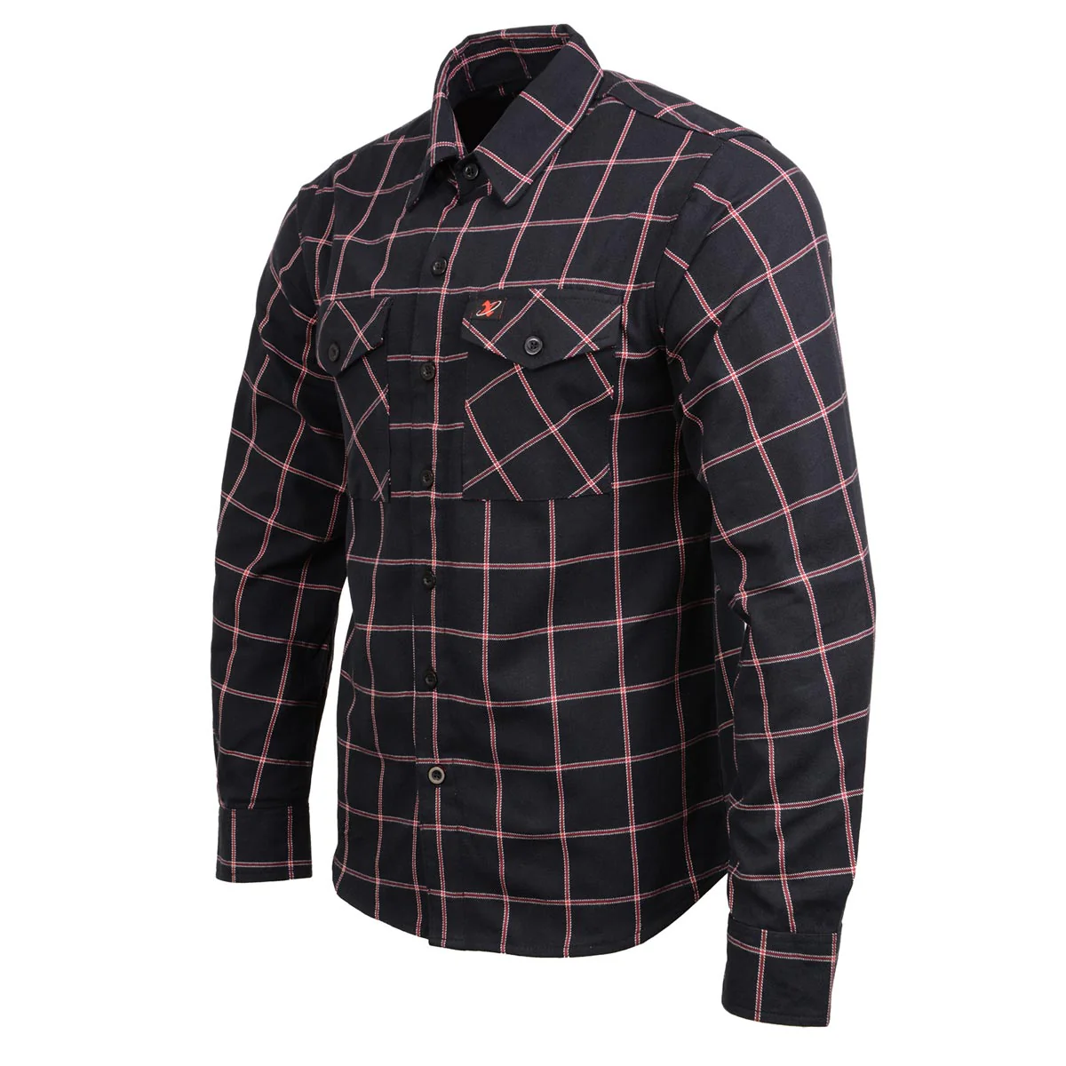 Milwaukee Leather MNG11651 Men's Black and Red Long Sleeve Cotton Flannel Shirt - Image 6