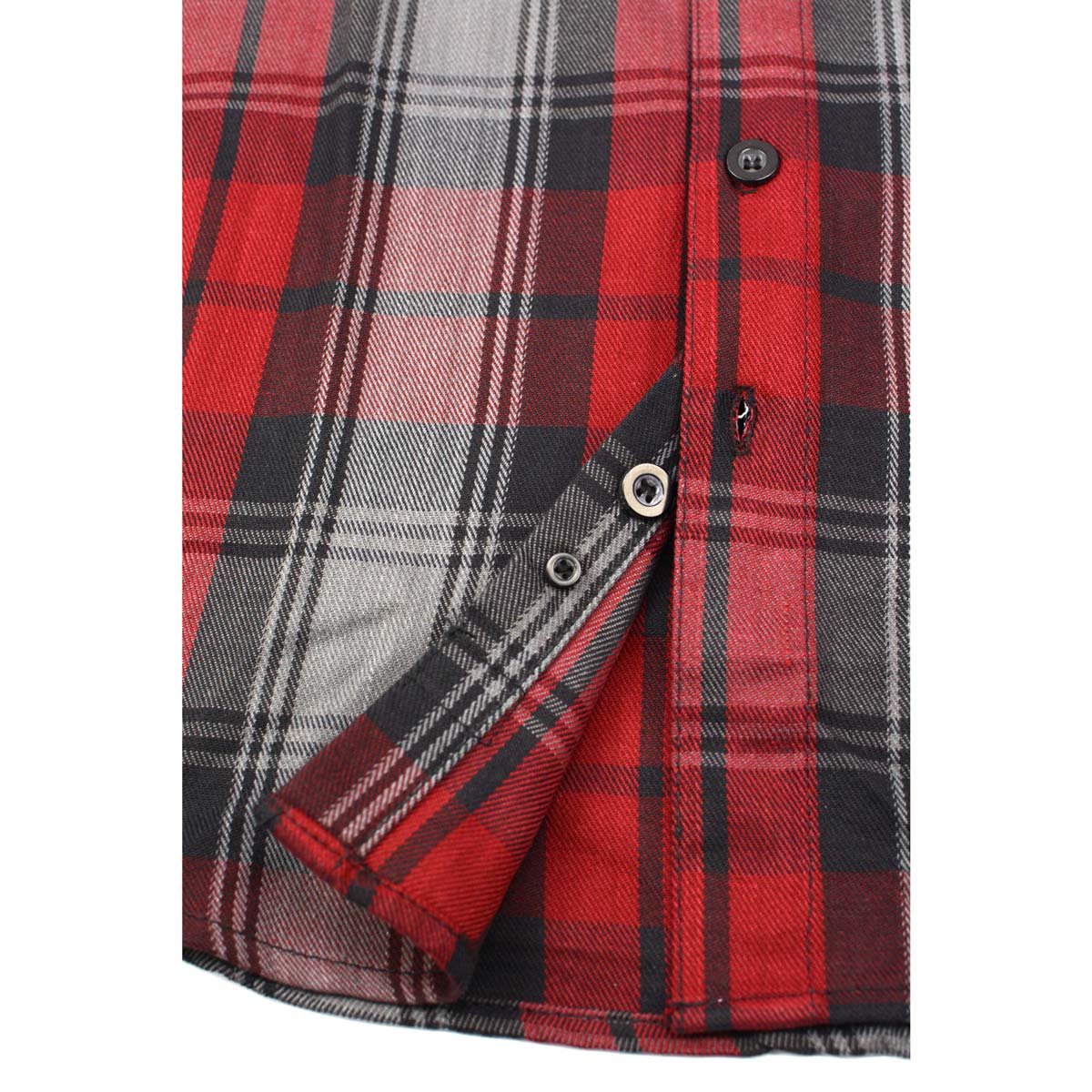 Milwaukee Leather MNG11652 Men's Black Grey and Red Long Sleeve Cotton Flannel Shirt - Image 11