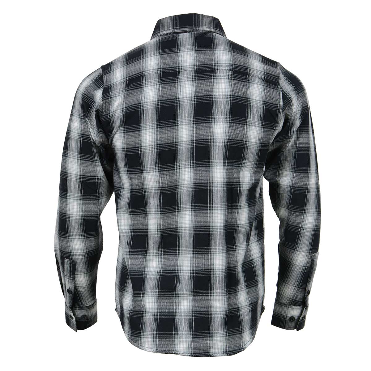 Milwaukee Leather MNG11654 Men's Black and White Long Sleeve Cotton Flannel Shirt - Image 2