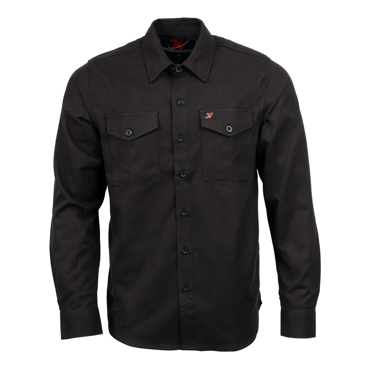 Milwaukee Leather MNG11655 Men's Solid Black Long Sleeve Cotton Flannel Shirt - Image 5