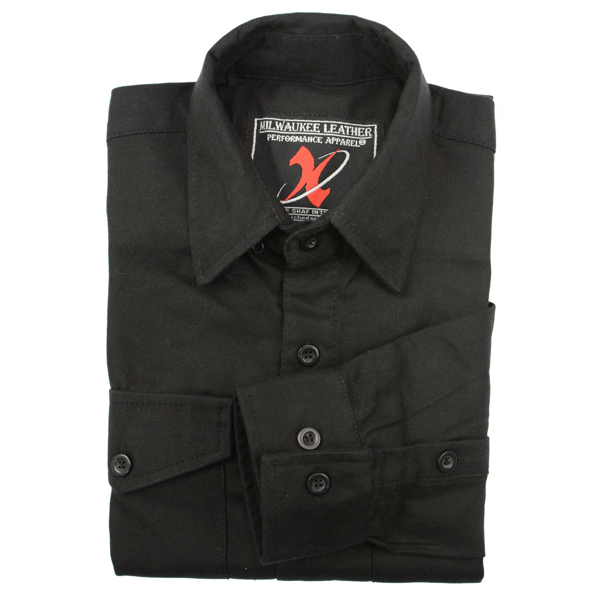 Milwaukee Leather MNG11655 Men's Solid Black Long Sleeve Cotton Flannel Shirt - Image 7