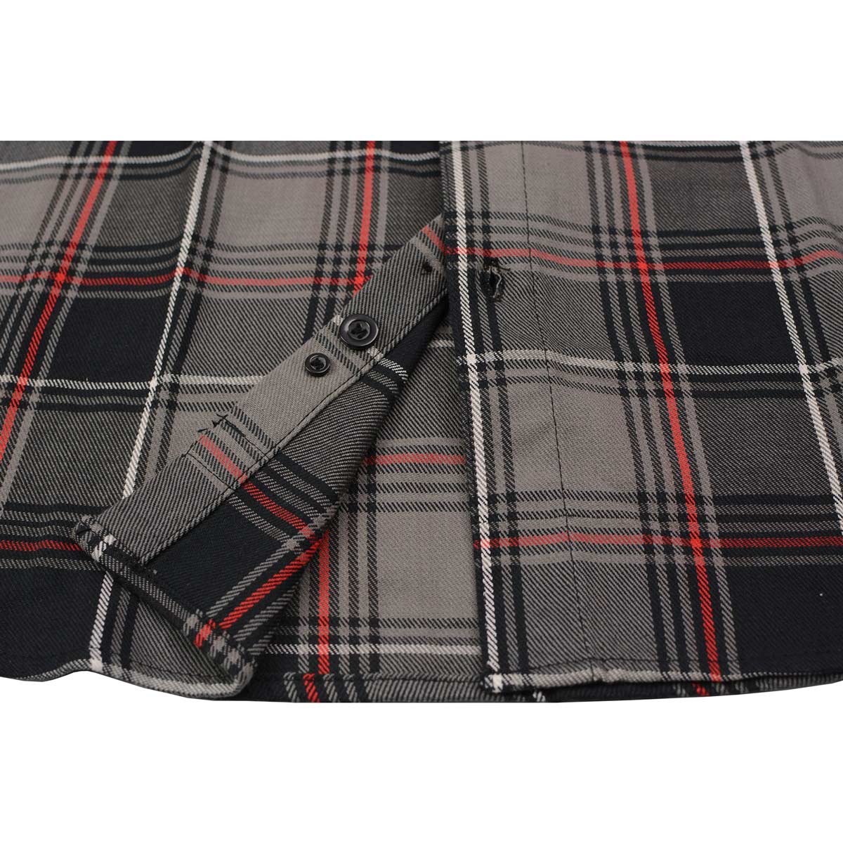 Milwaukee Leather MNG11658 Men's Black and Grey with Red Long Sleeve Cotton Flannel Shirt - Image 10
