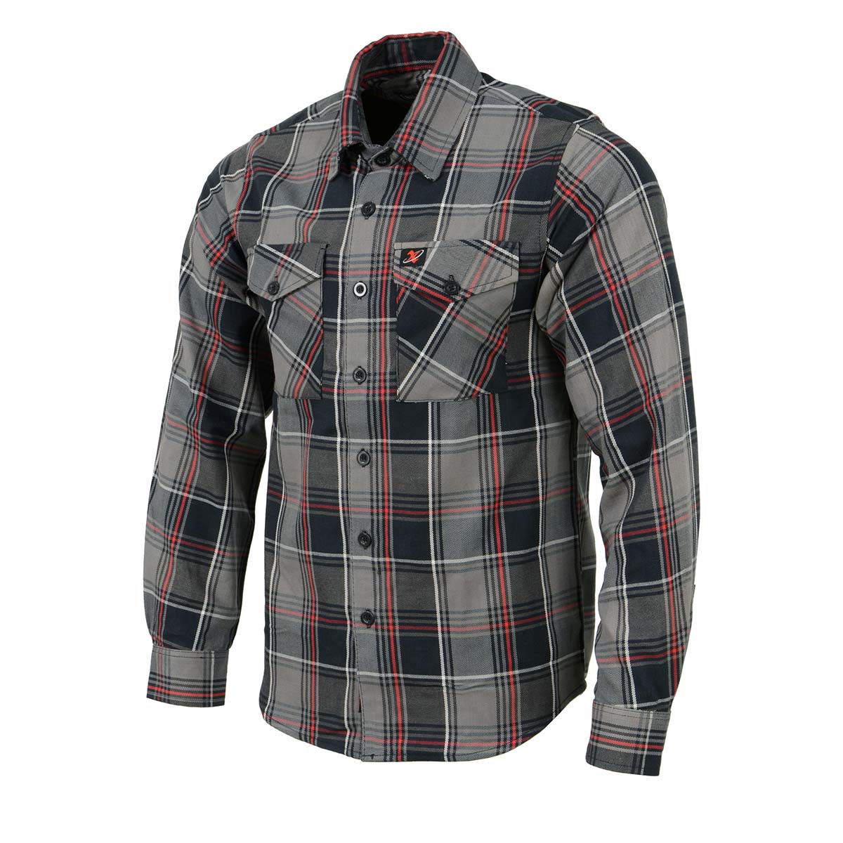 Milwaukee Leather MNG11658 Men's Black and Grey with Red Long Sleeve Cotton Flannel Shirt - Image 4