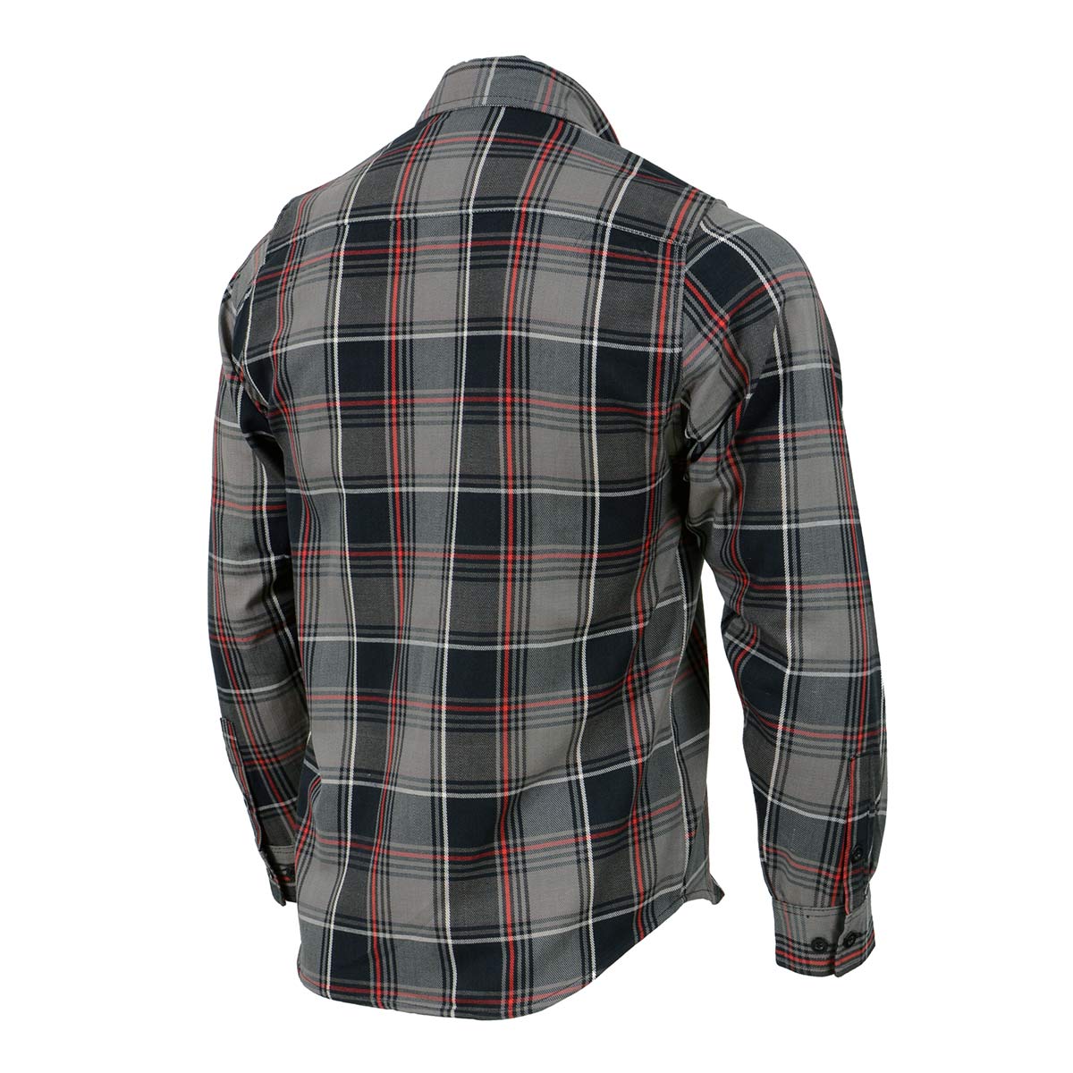 Milwaukee Leather MNG11658 Men's Black and Grey with Red Long Sleeve Cotton Flannel Shirt - Image 6