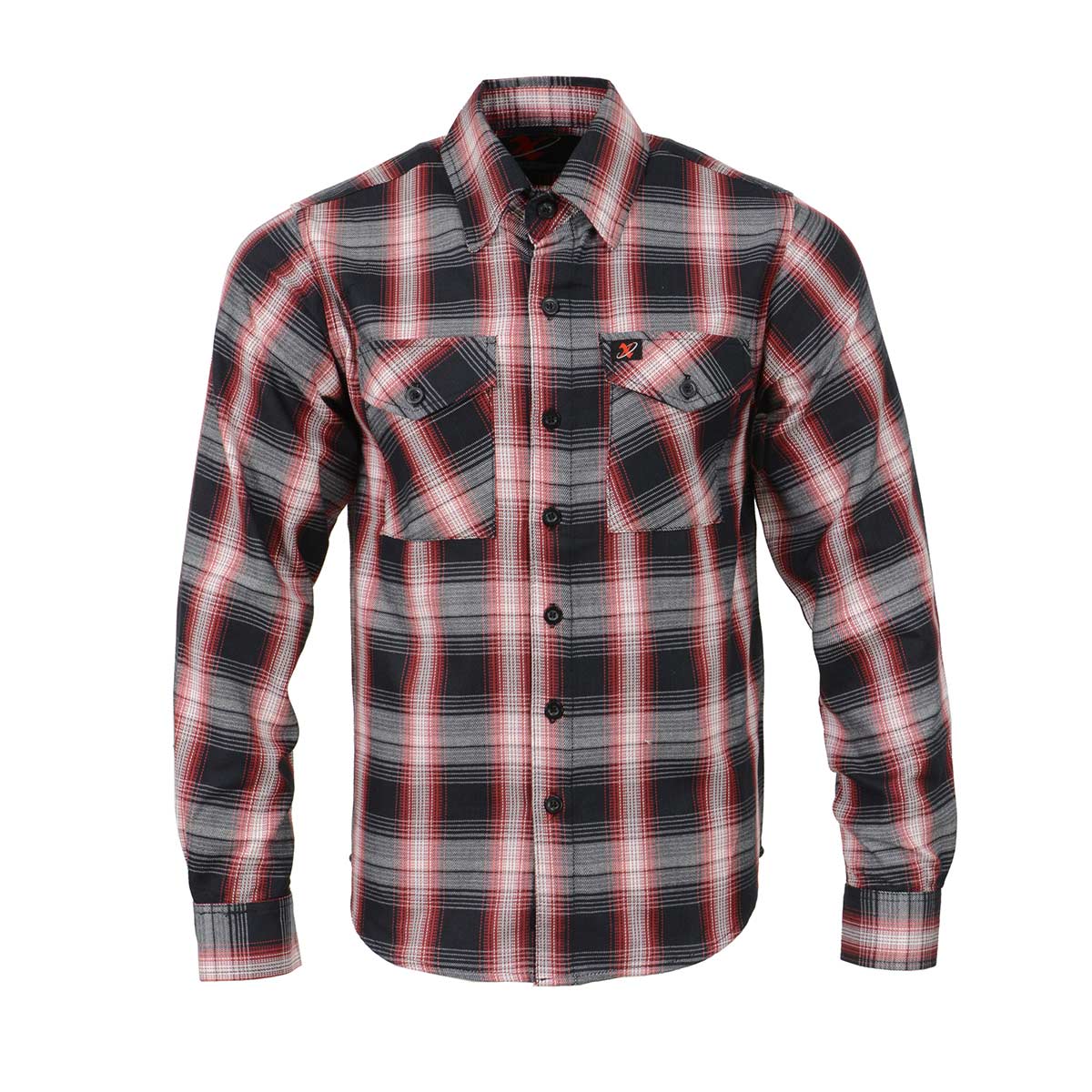 Milwaukee Leather MNG11659 Men's Black and White with Red Long Sleeve Cotton Flannel Shirt - Image 6