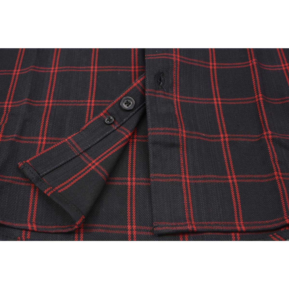 Milwaukee Leather MNG11665 Men's Black and Red Long Sleeve Cotton Flannel Shirt - Image 12