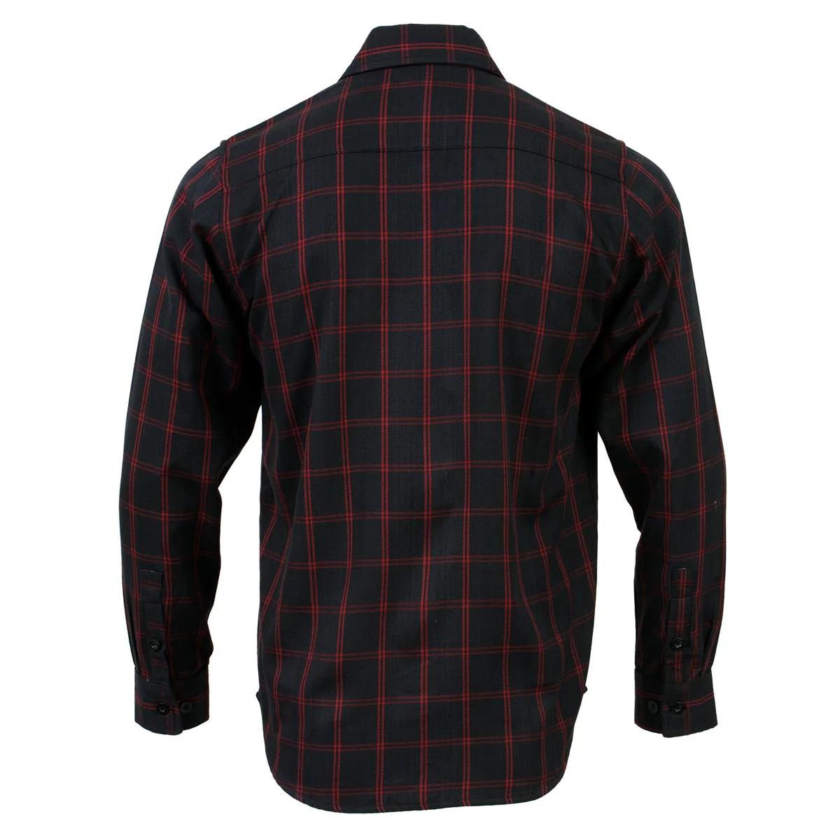 Milwaukee Leather MNG11665 Men's Black and Red Long Sleeve Cotton Flannel Shirt - Image 2