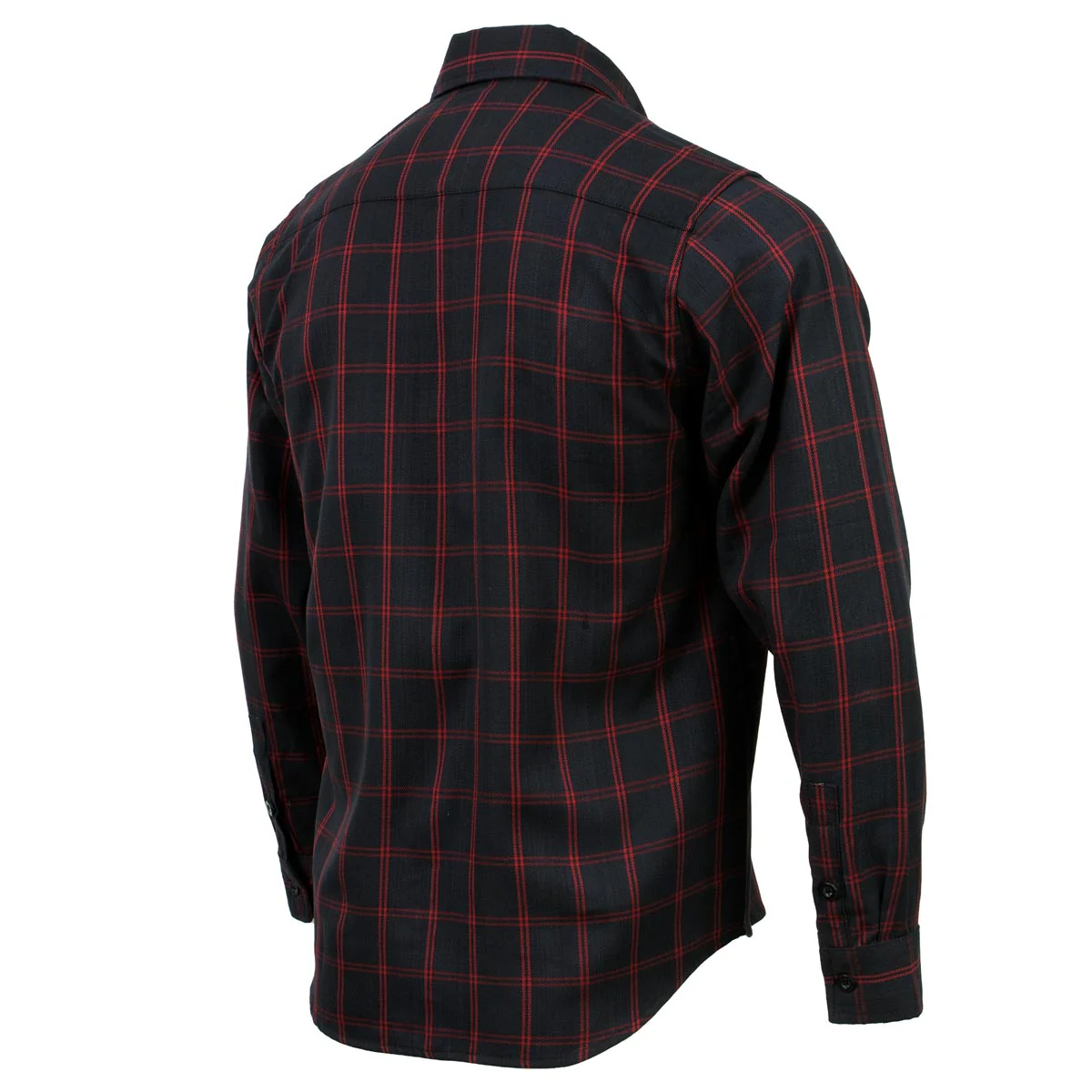 Milwaukee Leather MNG11665 Men's Black and Red Long Sleeve Cotton Flannel Shirt - Image 4