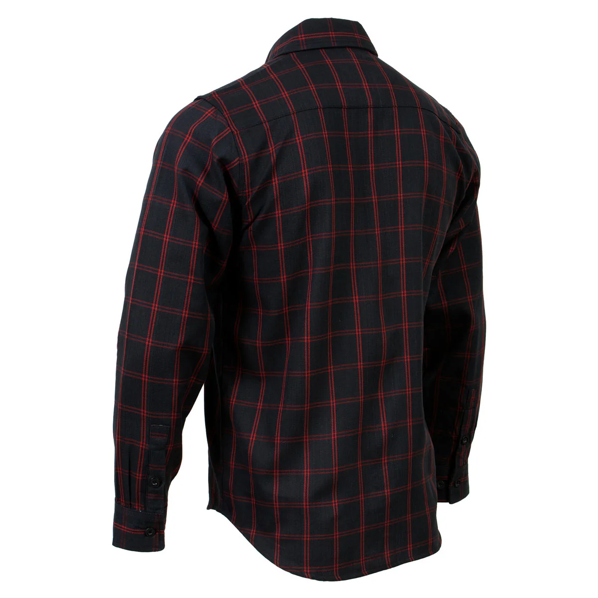 Milwaukee Leather MNG11665 Men's Black and Red Long Sleeve Cotton Flannel Shirt - Image 5