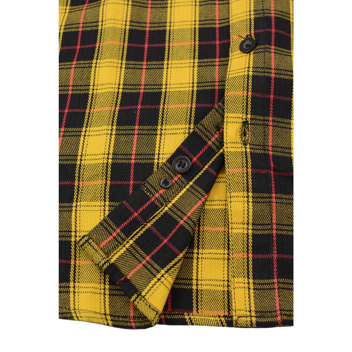 Milwaukee Leather MNG11666 Men's Black and Red with Yellow Long Sleeve Cotton Flannel Shirt - Image 11