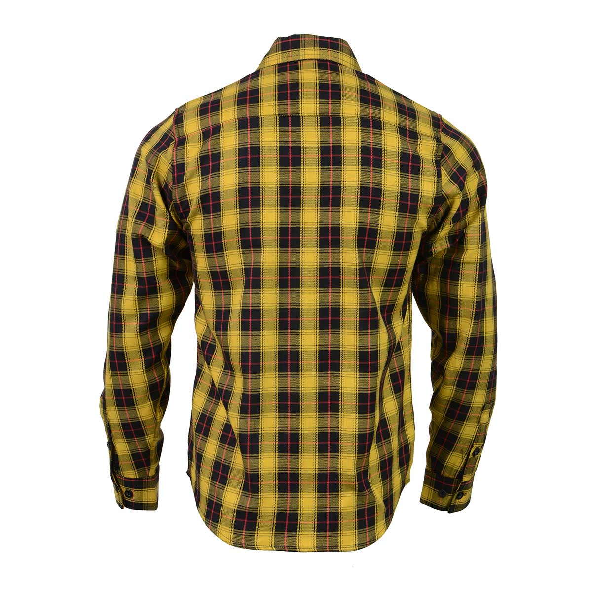 Milwaukee Leather MNG11666 Men's Black and Red with Yellow Long Sleeve Cotton Flannel Shirt - Image 2