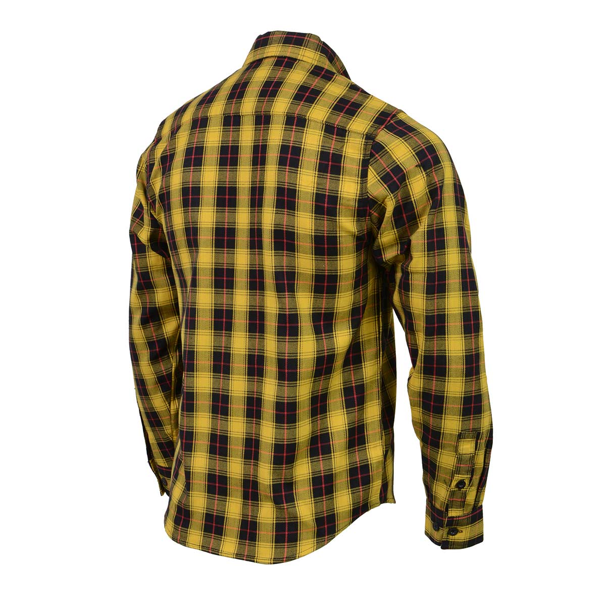 Milwaukee Leather MNG11666 Men's Black and Red with Yellow Long Sleeve Cotton Flannel Shirt - Image 4