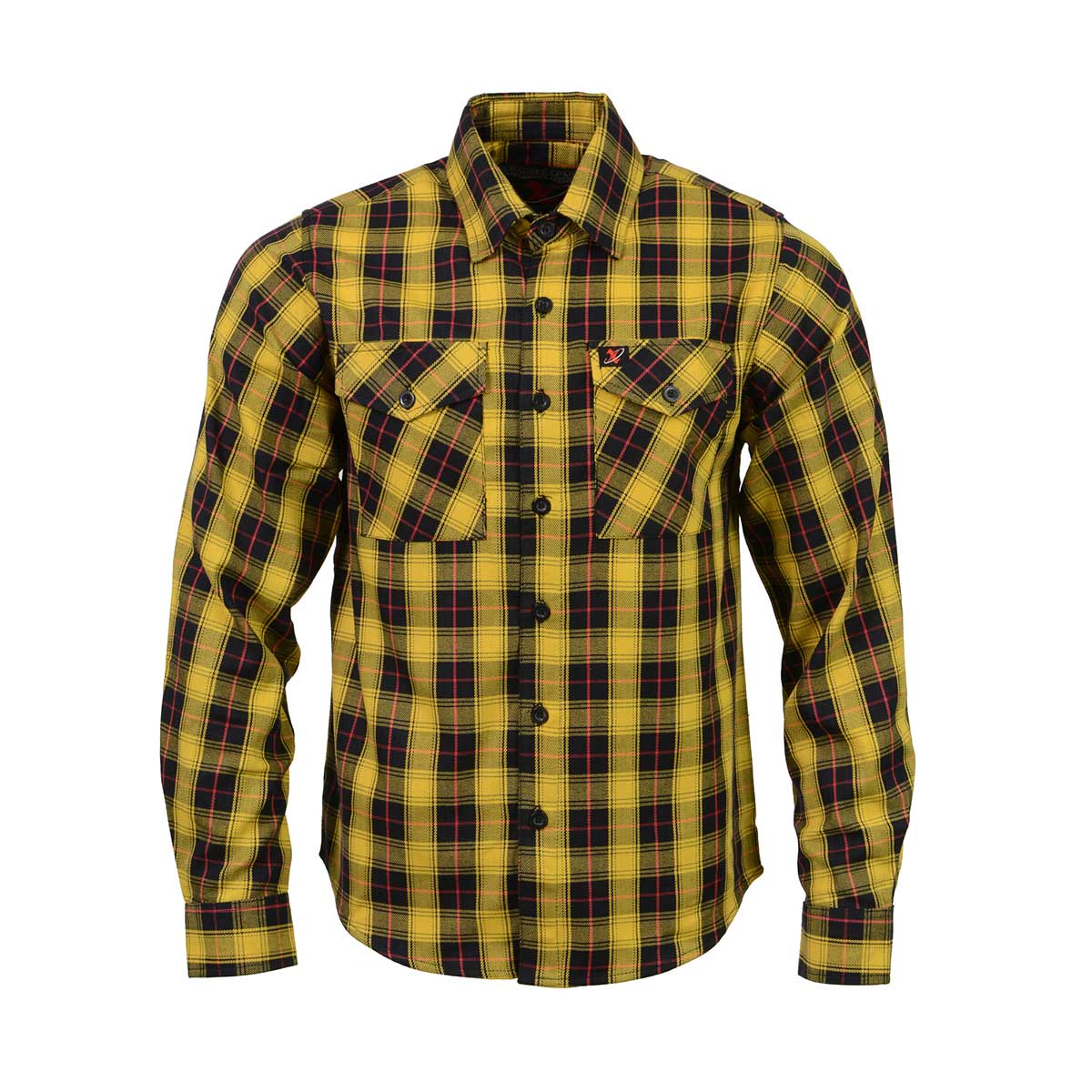 Milwaukee Leather MNG11666 Men's Black and Red with Yellow Long Sleeve Cotton Flannel Shirt - Image 6