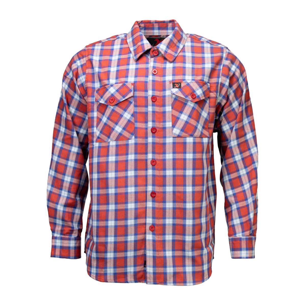Milwaukee Leather MNG11670 Men's Red, Blue and White Long Sleeve Cotton Flannel Shirt - Image 5