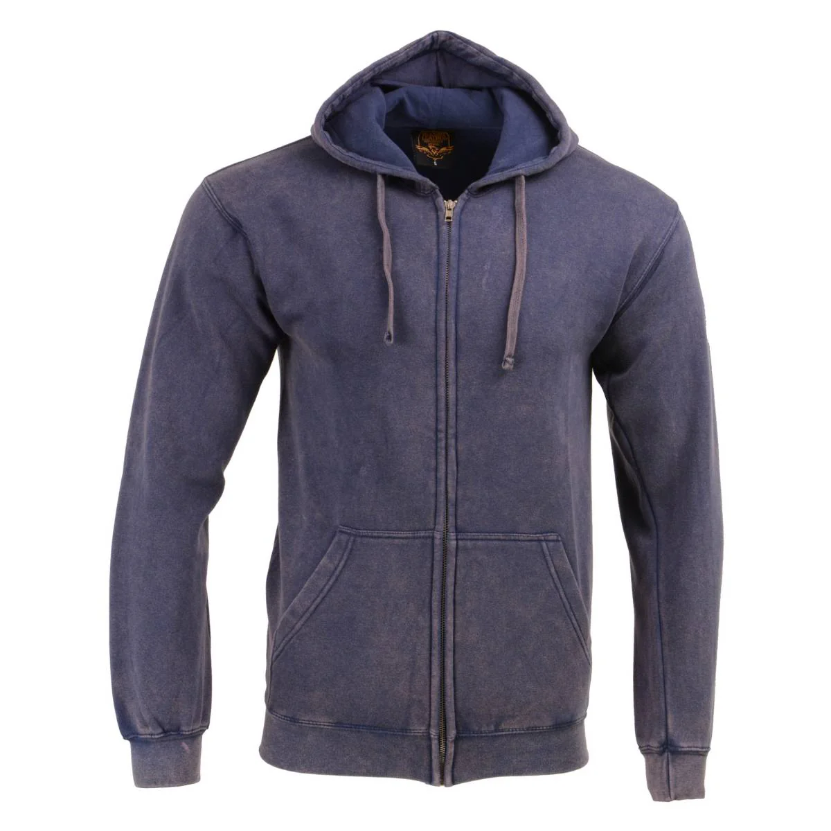 Milwaukee Leather MNG11688 Men's Navy and White Zipper Front Premium Cotton Hoodie - Image 4