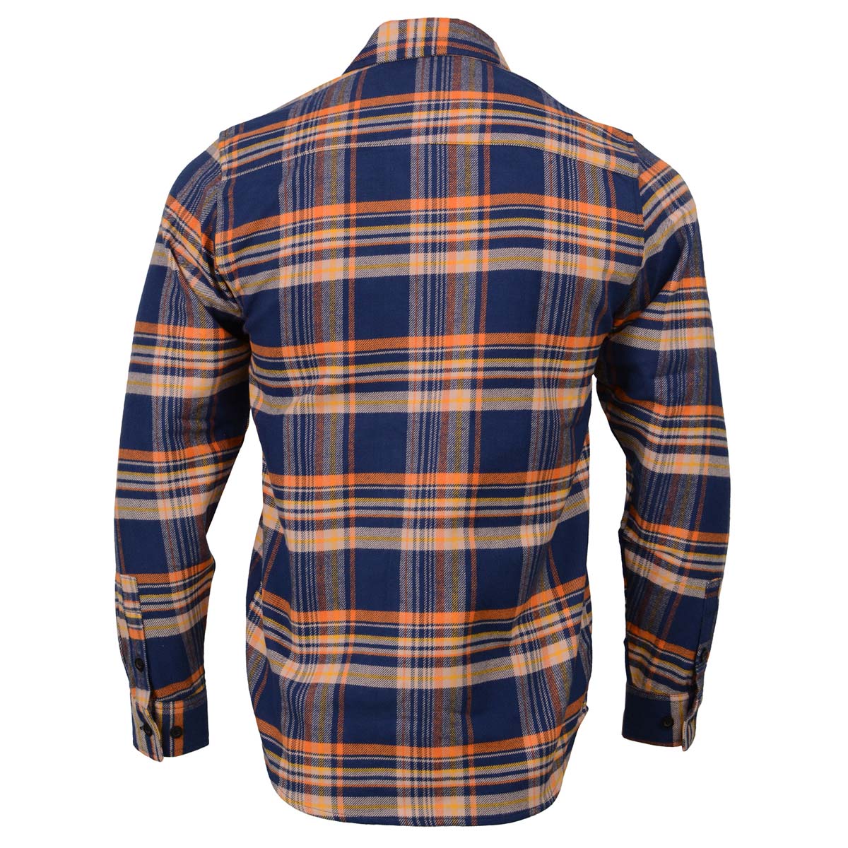 Milwaukee Leather MNG11700 | Men's 'The Wolfman' Blue/Orange Long Sleeve 10.5-Oz Heavy-Duty Cotton Flannel Shirt - Image 2
