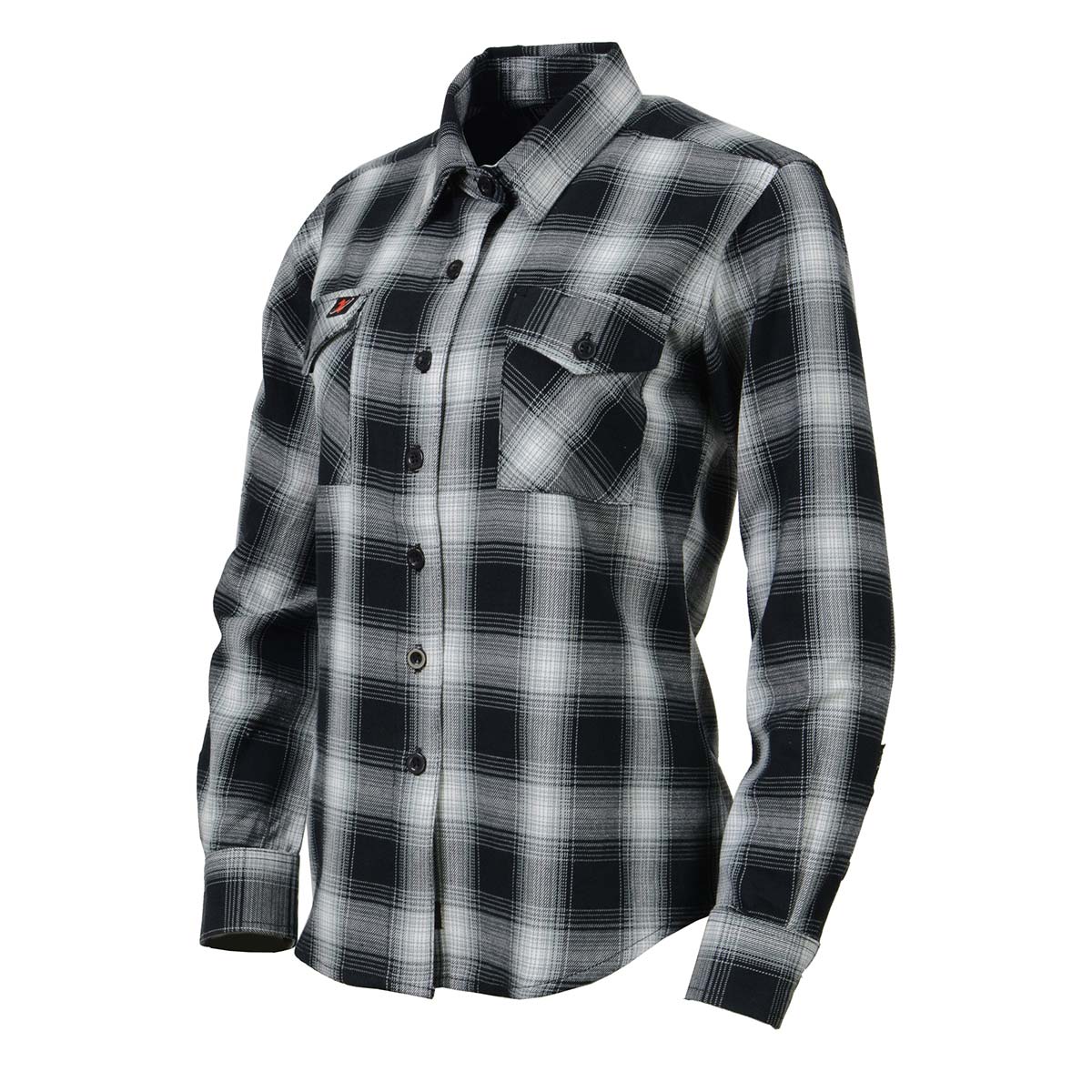 Milwaukee Leather MNG21611 Women's Black and White Long Sleeve Cotton Flannel Shirt - Image 14