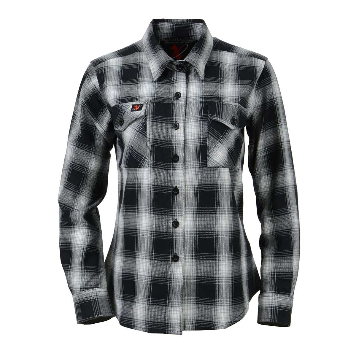 Milwaukee Leather MNG21611 Women's Black and White Long Sleeve Cotton Flannel Shirt - Image 15