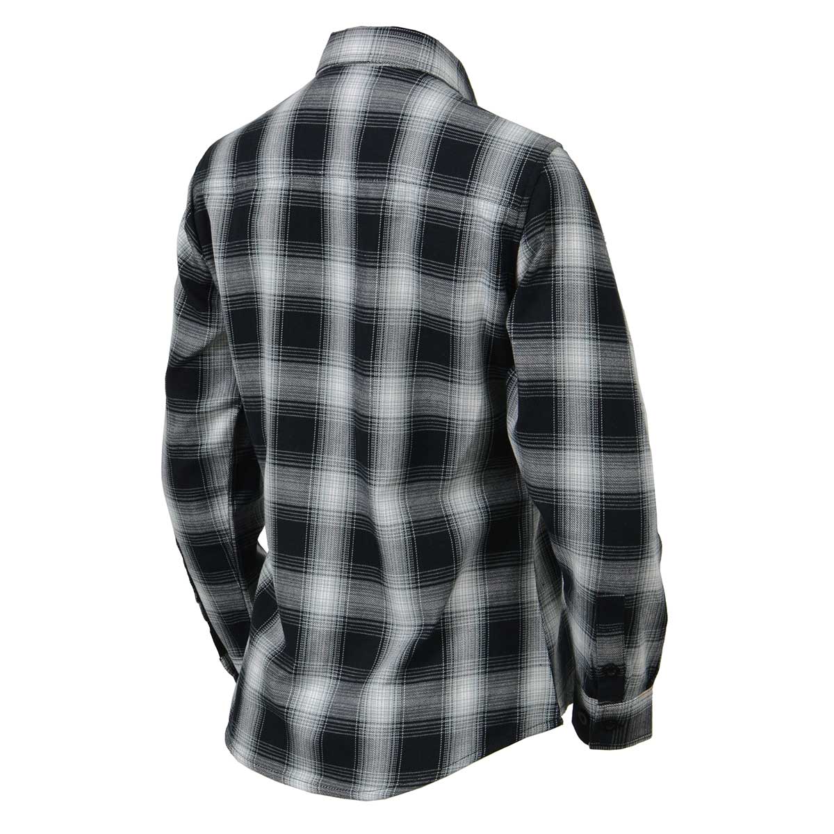 Milwaukee Leather MNG21611 Women's Black and White Long Sleeve Cotton Flannel Shirt - Image 16