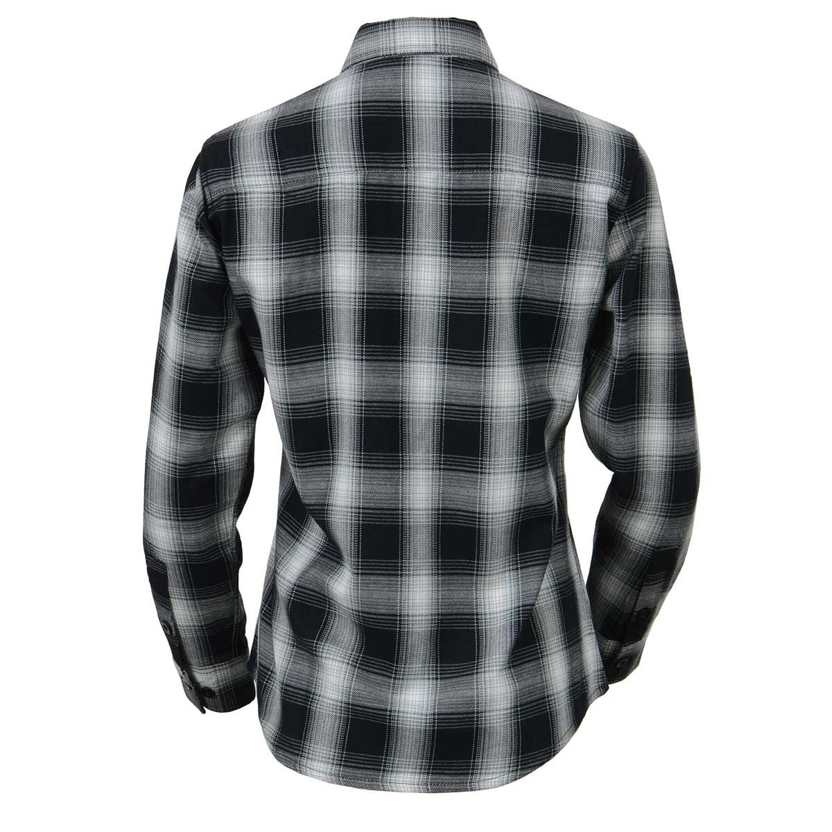 Milwaukee Leather MNG21611 Women's Black and White Long Sleeve Cotton Flannel Shirt - Image 17