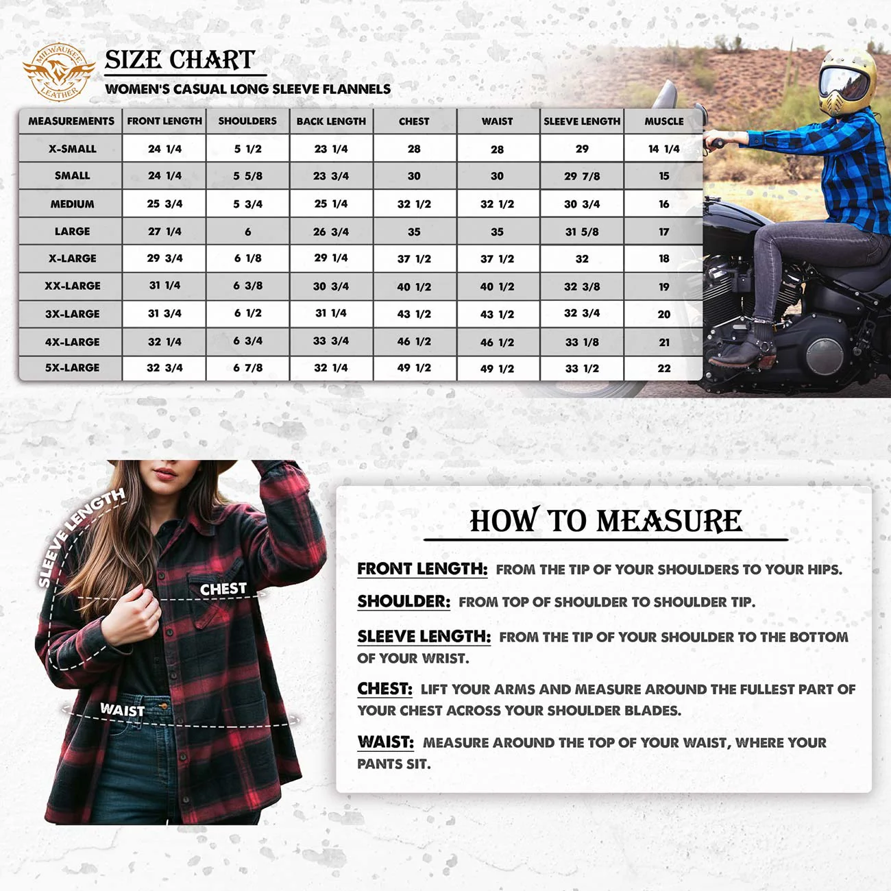 Milwaukee Leather MNG21611 Women's Black and White Long Sleeve Cotton Flannel Shirt - Image 3