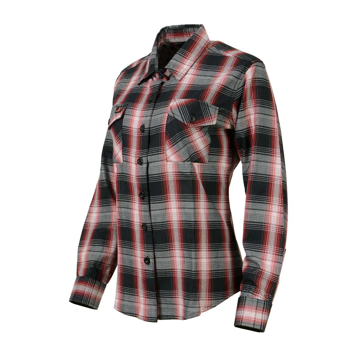 Milwaukee Leather MNG21613 Women's Black and Red with White Long Sleeve Cotton Flannel Shirt - Image 15
