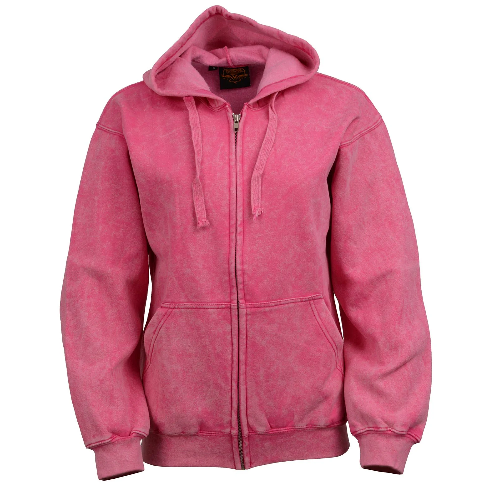 Milwaukee Leather MNG21620 Women's Distressed Pink Sweatshirt Full Zip Up Long Sleeve Casual Hoodie - with Pocket - Image 7