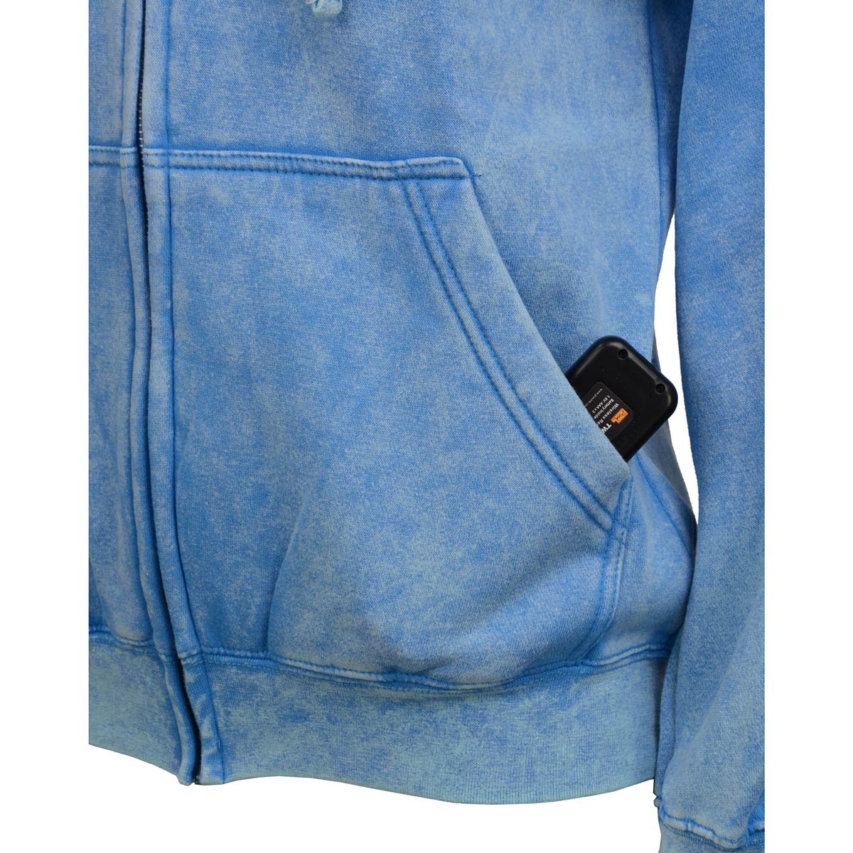 Milwaukee Leather MNG21621 Women's Distressed Blue Sweatshirt Full Zip Up Long Sleeve Casual Hoodie - with Pocket - Image 12
